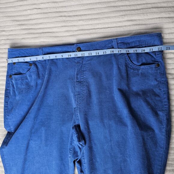 Woman Within Blue Corduroy Pants 22W Flare Leg Stretch Cotton Blend - Picture 6 of 12